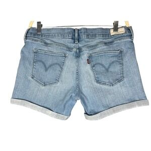 LEVIS 501 Jean Shorts‎ Light Wash Women 31 (35*) Zip Fly Denim 1" Cuff 5 Pocket